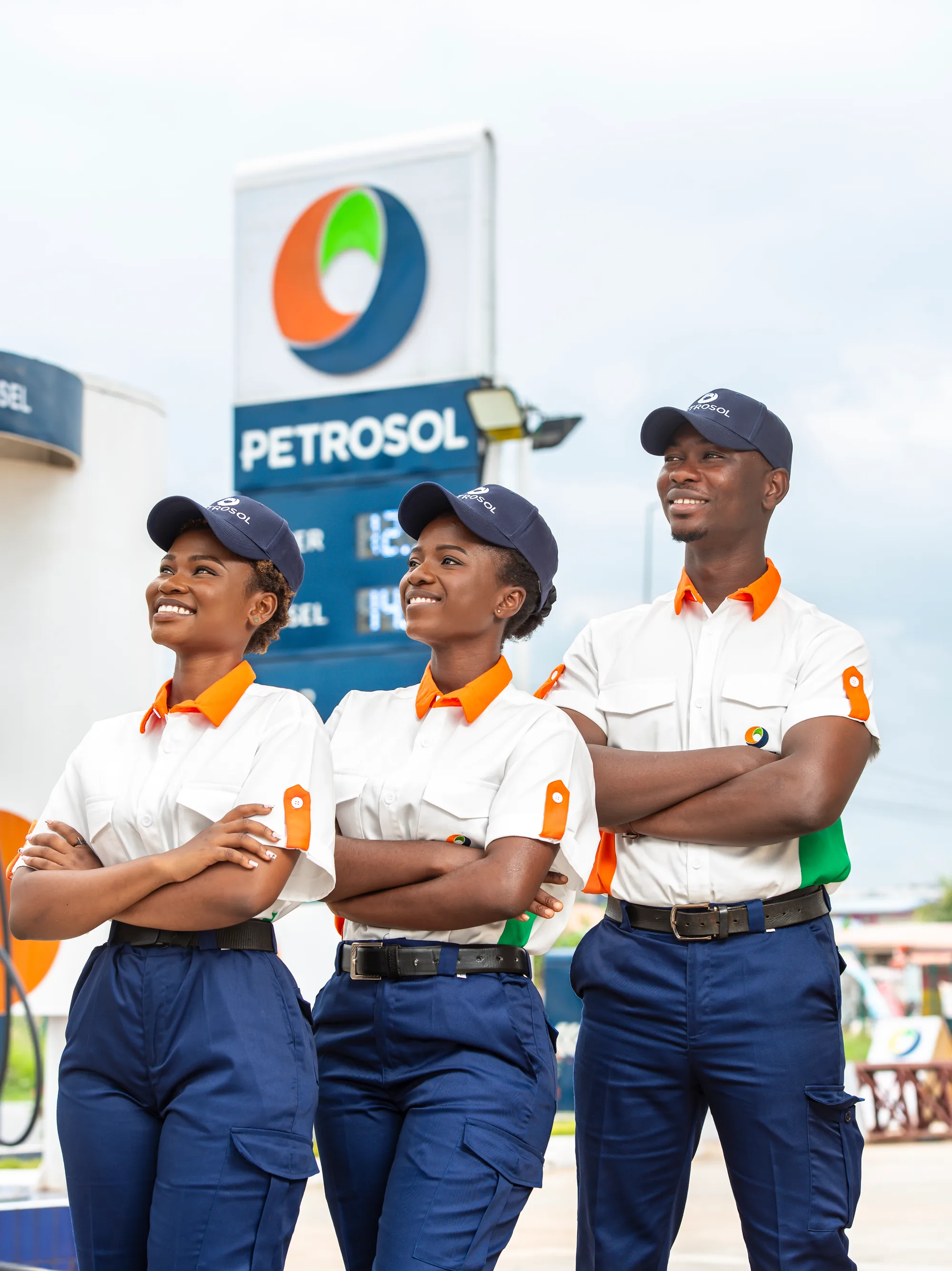 PETROSOL station attendants on the forecourt