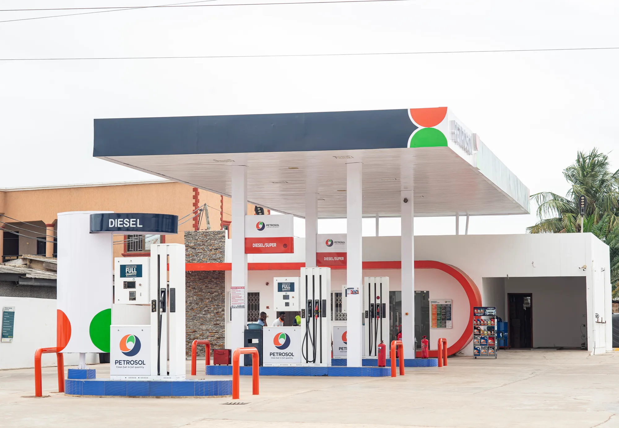 PETROSOL station canopy and pump islands