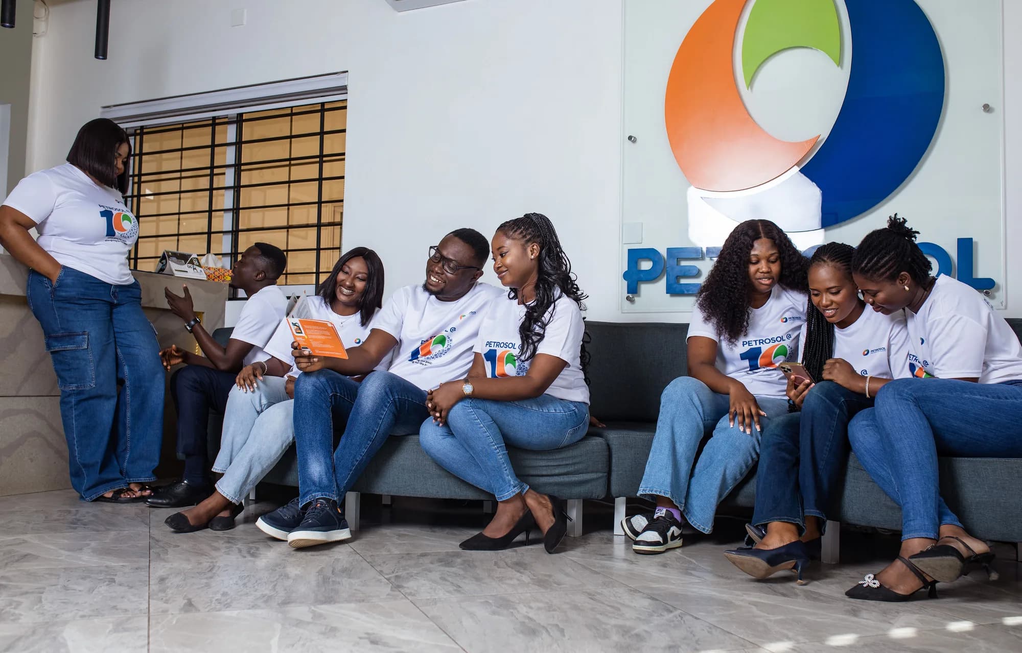 PETROSOL colleagues sharing a relaxed moment in the company lounge